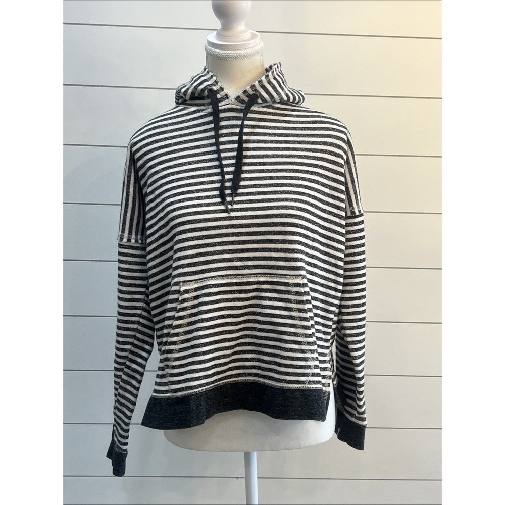Volcom Youth/ Women's Sweatshirt Striped Grey/White Terry Hoodie 14 Large